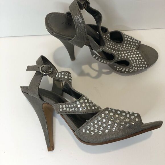 Audrey Brook silver rhinestone heel pumps size 7 - Picture 2 of 11